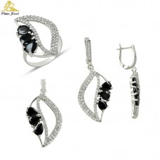 Gümüş zirkon taşlı set